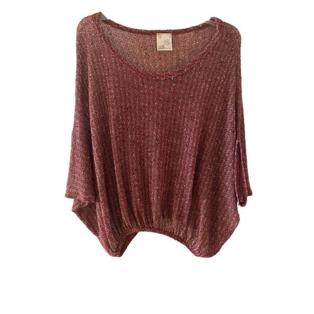 Jella Couture kaftan knitted top, wine,  size 8/10 medium